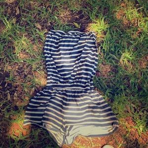 Navy blue and white jumpsuit